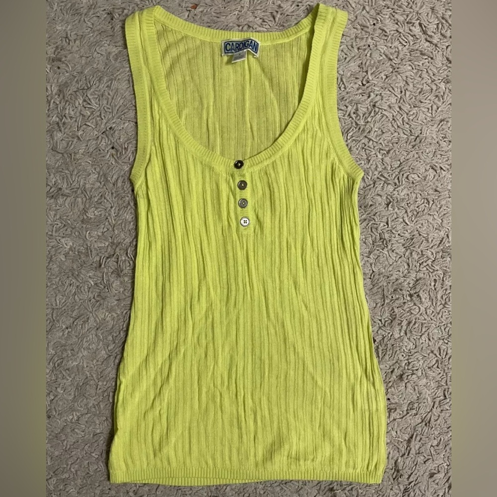 Aprico Yellow Ribbed Women's Tank Top